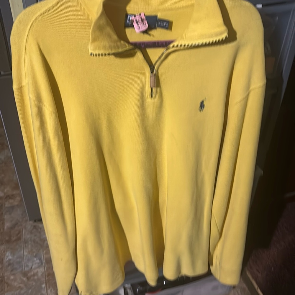 Ralph Lauren Yellow Zip Up Sweater